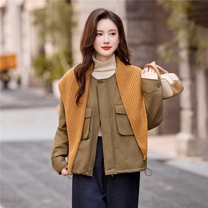 短款棉服女2025秋冬季新款小个子独特超好看洋气轻薄保暖夹棉外套图片