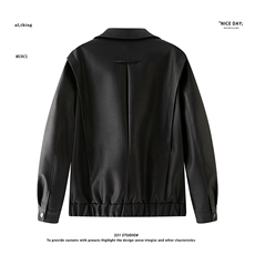 平铺~2025秋季加厚软皮斜拉链翻领设计机车服夹克外套K8810/P118，男装夹克，电商B331