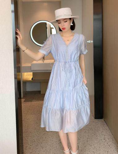 天丝连衣裙，女装连衣裙，笛菲