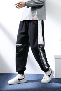 7XL-M货足 休闲运动卫裤男2023春季新款港风长裤束脚裤加肥加大码图片
