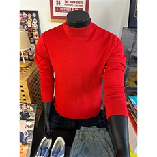 纯色半高领长袖百搭上衣宽松纯色休闲保暖毛衣男女Z6101-特价P28，男装针织衫/毛衣，电商A007