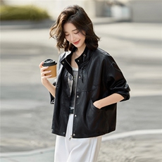 【秋季女装新款】大量现货短款皮衣外套P-115，女装皮衣，简古