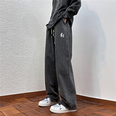 k1036-p48-控68M-5xl港风高阶黄泥黑暗宽松大码牛仔裤，男装牛仔裤，星座116