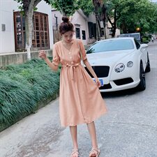 连衣裙时尚潮流中长款2021年夏季短袖优雅气质个性，女装连衣裙，艾艾淮淮