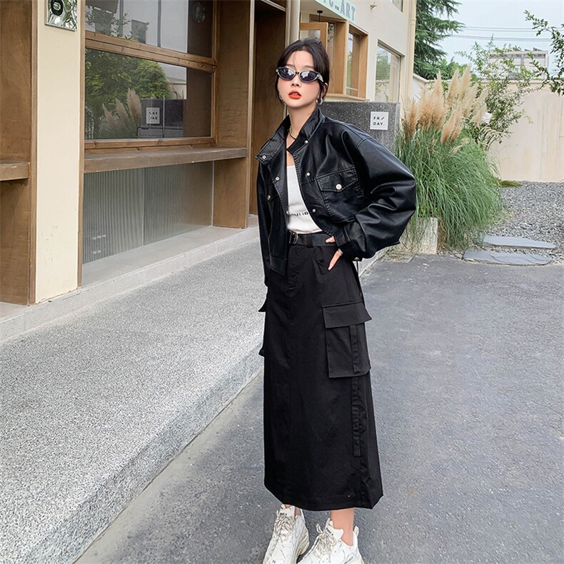 高级感休闲小皮衣外套女2024春季新款时尚百搭短款pu皮衣时尚夹克,女装皮衣,MQ