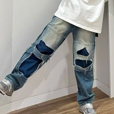 1506/Q51650/P49街舞嘻哈宽松休闲舒适美式牛仔裤，男装牛仔裤，星座1506