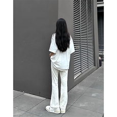 已授权高街vibe美式街头白色牛仔裤修身直筒微喇工装裤，男装牛仔裤，星座310A-4