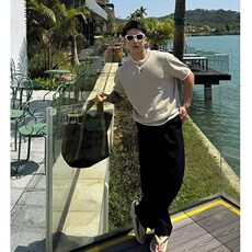 【有货】D509-特P48针织亨利领短袖毛衣假两件拼接男春夏，男装针织衫/毛衣，星座603-2