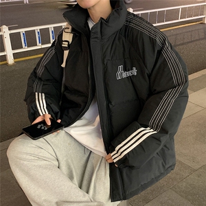 港风 冬季新款织带字母立领羽绒服男潮宽松印花 YR6114 P225控268图片