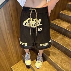 时尚潮牌中腰运动裤潮休闲裤水洗男宽松型潮五分裤新款KK127-P40，男装牛仔裤，星座911-3