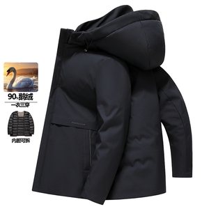 可卸内胆冬季鹅绒羽绒服男士加厚保暖休闲外套A266-YR2511-P260图片