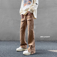 B221高街小众美式ins多口袋拉链牛仔裤LK22074-P65控88，男装牛仔裤，电商B221