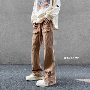 B221 高街小众美式ins多口袋拉链牛仔裤 LK22074-P65 控88图片