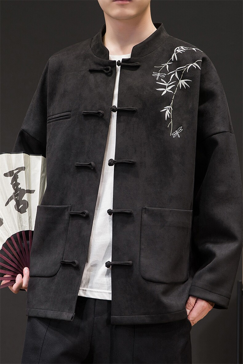 秋冬风外套潮刺绣麂皮绒潮时尚夹克A227-WT308Y-P110-控145,男装夹克,电商A227