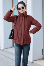 现货时尚洋气羽绒服2025年冬季白鸭绒简约女保暖新款外套，女装羽绒服，木橙西子