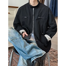 水洗帆布重工哈灵顿牛仔外套男春秋季底特律工装夹克棒球服Y885，男装工装外套，星座601-1