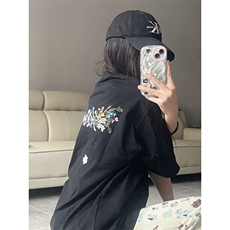 纯棉230克刺绣季新款潮情侣短袖t恤女学生上衣BT011-P33，男装T恤，星座412-3