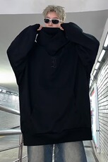 美式潮牌机能风忍者连帽高领卫衣重磅男女秋冬套头外套WY0435-p35，男装卫衣，星座1008