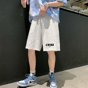 YD33248P25 港风潮牌亚麻短裤男大码棉麻五分裤男中裤沙滩裤图片