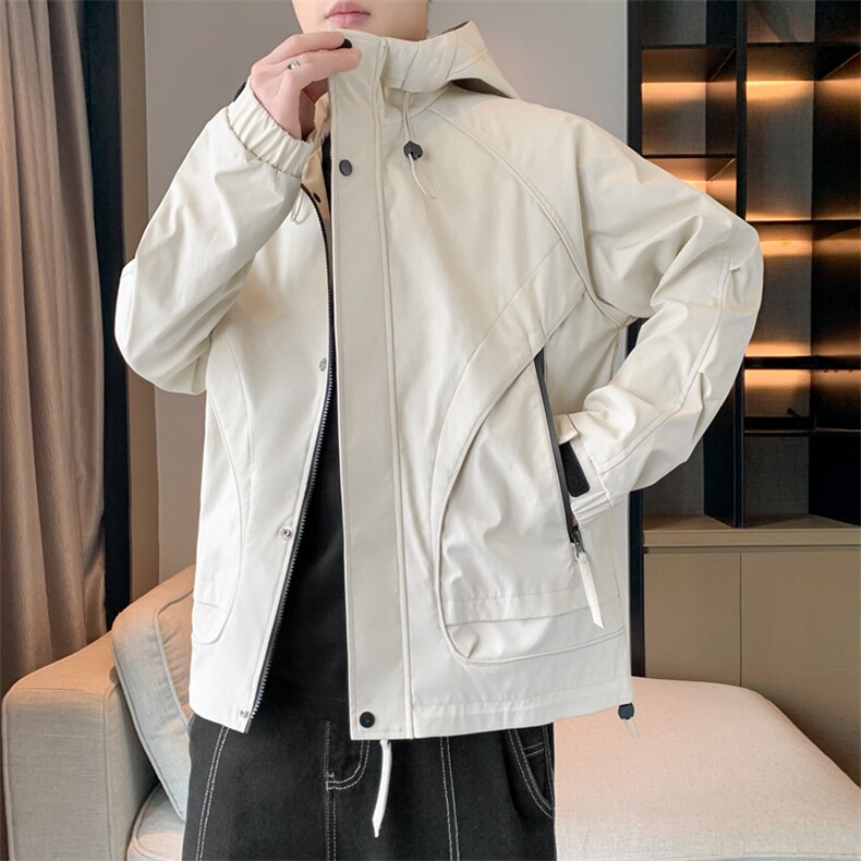 新款连帽冲锋衣宽松大码休闲夹克男DSA157B-J217-P65,男装夹克,电商A157B