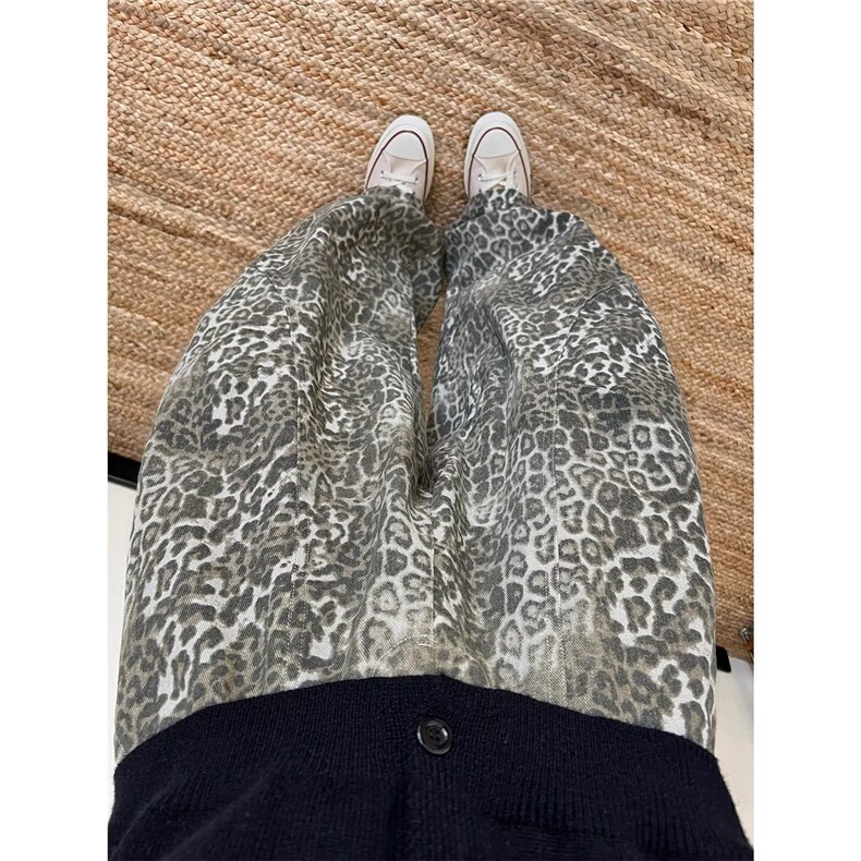 美式街头解构拼接弯刀裤男女百搭休闲阔腿情侣小众工装裤子,男装工装外套,四季星座505
