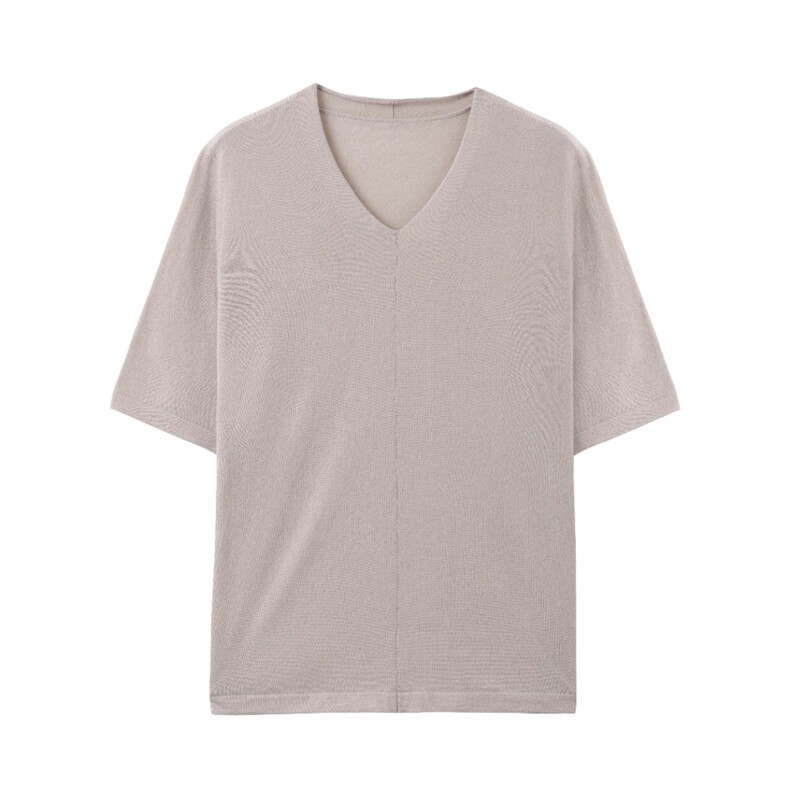 杨子纱V领短袖，女装T恤，杭跃羊绒