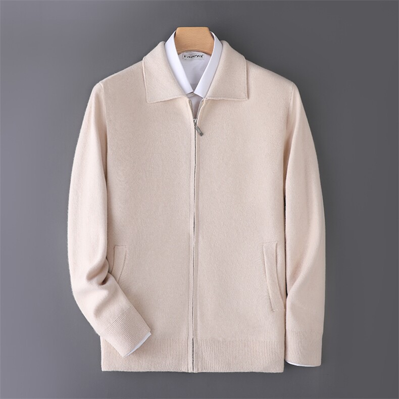 2025百搭时尚简约四平加厚开衫针织衫，男装羊毛衫，牧圣羊绒