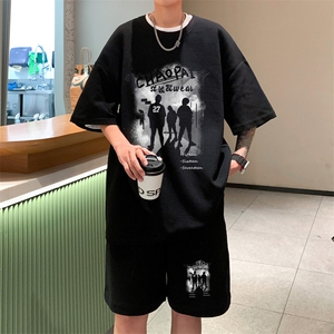 ！2025夏季新款男士华夫格短袖套装百搭学生一套HTZ99P50图片