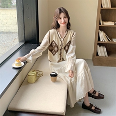 2025年春季新款连衣裙马甲两件套，女装连衣裙，浙宝069