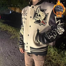加绒加厚冬款男女立领棉衣刺绣撞色棉袄面包服外套MY665P105，男装棉衣，星座1013-1
