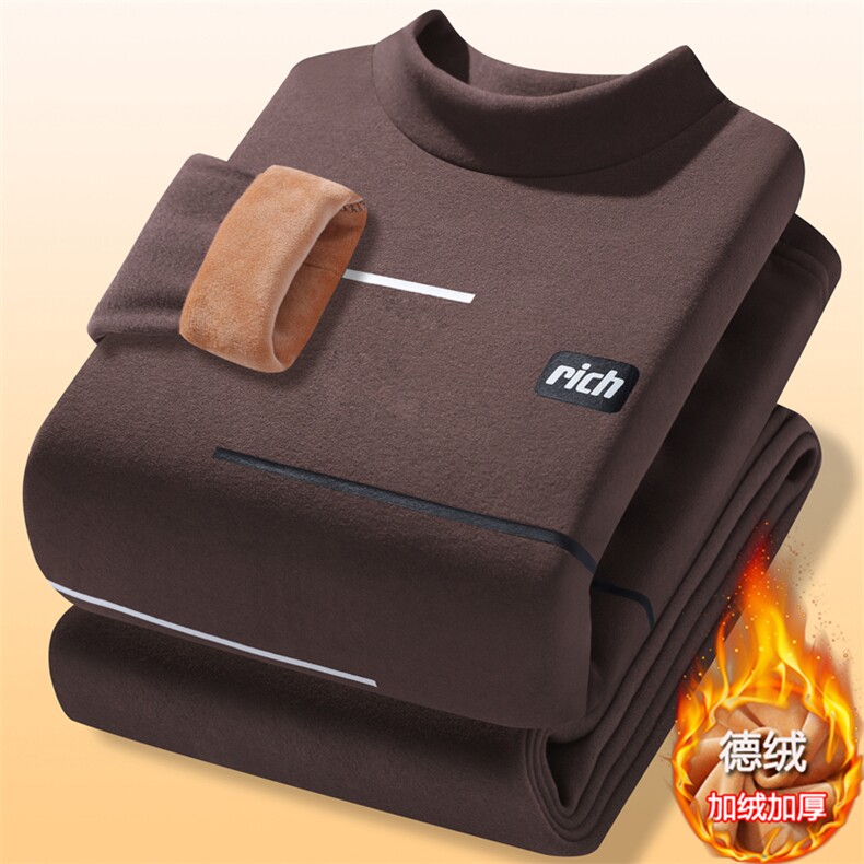 {德绒}保暖内衣男士加绒加厚秋衣秋裤青少年套装6178-p50，男装棉衣，星座1602（原101B）