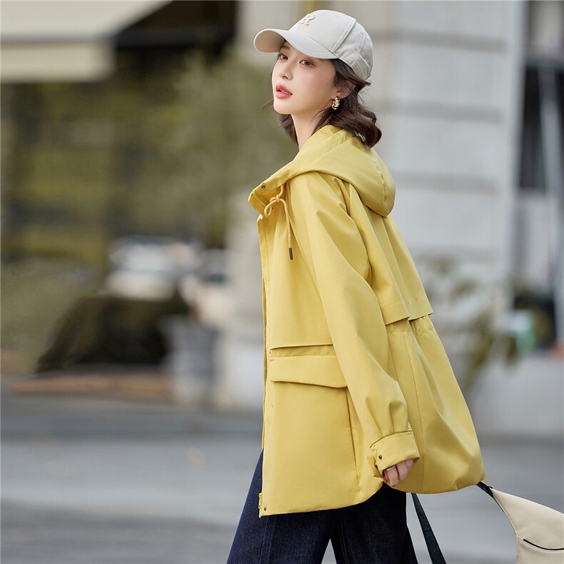 爆2025秋冬新款中长款内里加绒抽绳防风收腰显瘦休闲时尚简约外套，女装派克服，米莱