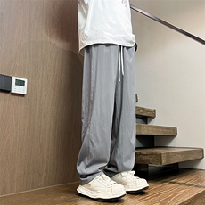 春季美式高街直筒裤男潮牌宽松休闲百搭阔腿运动裤小众设计感长裤，男装休闲裤，星座717