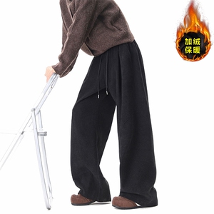 复古运动风加绒保暖休闲裤男宽松直筒长裤K8695JR（加绒）特价P49图片