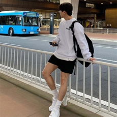 2024春季美式圆领套头卫衣韩风落肩ins上衣外套男W3108-p35控49，男装卫衣，星座218-5