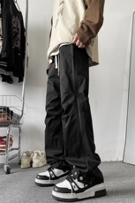 美式冲锋裤登山裤拉链直筒工装裤户外防水715-6-BK809P65（控78），男装休闲裤，星座715-6