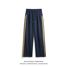 春季新款美式复古运动条纹宽松休闲卫裤B315-K25612-特p40控78，男装休闲裤，电商B315
