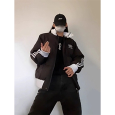 潮棉服外套男女情侣学院风美式复古条纹棉衣外套H995-P85网图，男装棉衣，电商B245