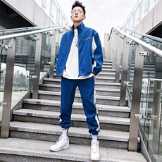 2021新款男士卫衣套装嘻哈潮流春季翻领外套两件套DS367T，男装卫衣，电商A102