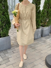 现货水洗休闲系腰带连衣裙，女装连衣裙，汐美