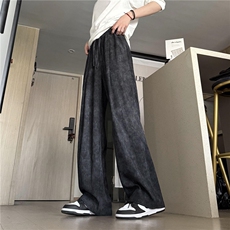 扎染树皮纹新款直筒垂闲裤男女百搭宽松阔腿裤513ACK1973P30，男装休闲裤，星座513A