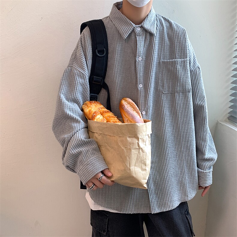 灯芯绒外套长袖韩版衬衫宽松男女学生中性潮A161-2-CT1357-P45,男装衬衫,电商A161-2