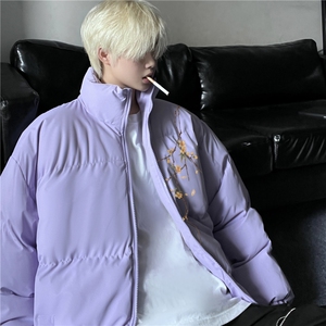 抖音品质加厚保暖外套潮流印花冲锋立领棉服MY23409特批70控118图片