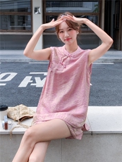 现货夏装新款新中式盘扣复古套装两件套2b114-2268P160K249，女装套装/套裙，网红馆