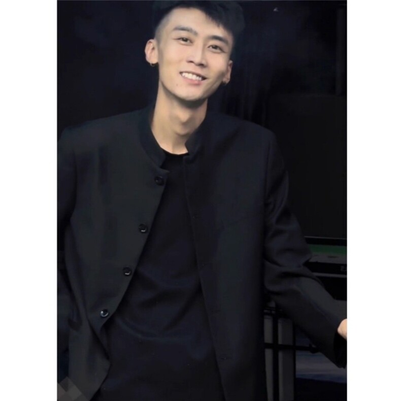 2025新款夹克高端中山装潮牌痞帅垫肩西装男士新中式立领外套套装，男装西服，星座601-1