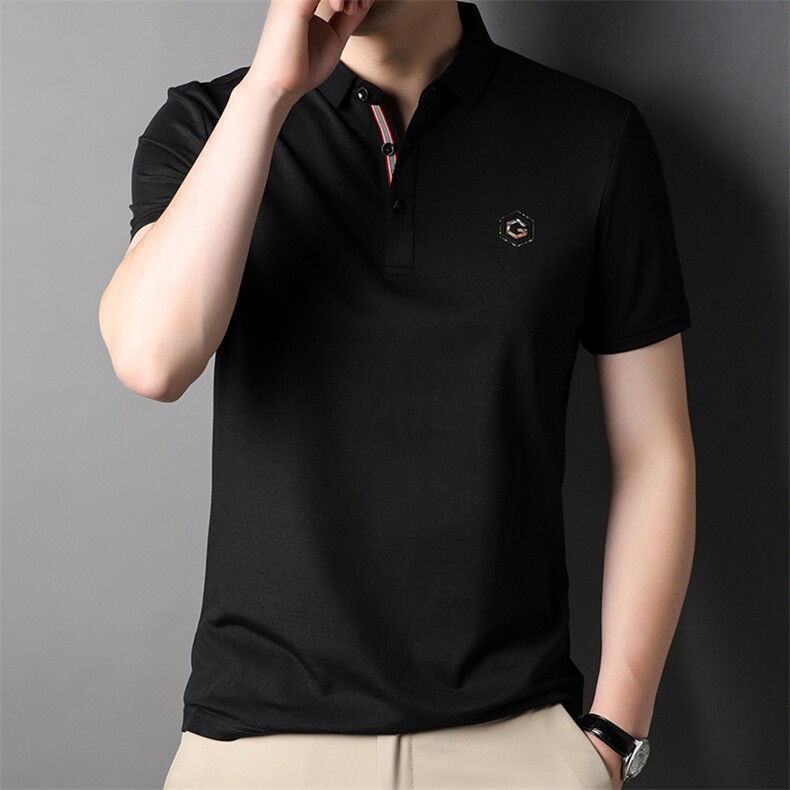 D22769钱塘2020-2夏季男士精品短袖休闲商务翻领T恤P55图片
