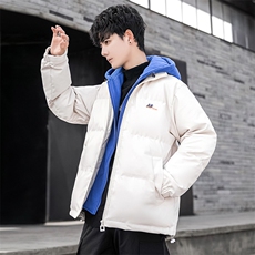 冬季皮棉衣男加厚假两件潮流休闲棉服胸章棉袄子A266-P02-P100，男装棉衣，电商A266