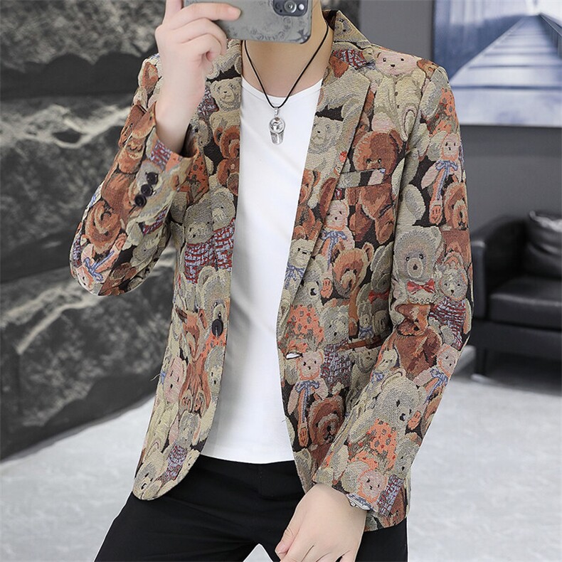 507A-X012-P752025春夏时尚青年帅气印花小西装西服外套,男装西服,星座507A（原星座306B-2）