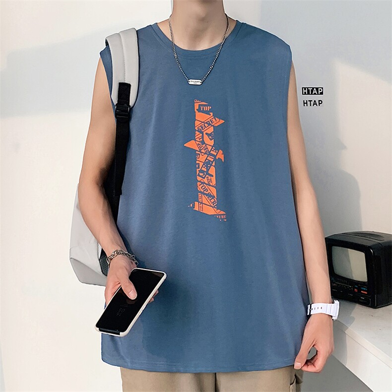 夏季港风宽松青少年休闲背心TC1111-P25,男装T恤,星座717