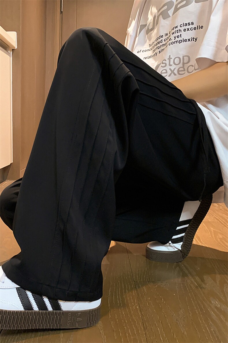 K153/P45高品质冰丝垂感美式条纹休闲裤男潮直筒百搭宽松大码西裤,男装休闲裤,电商基地A050